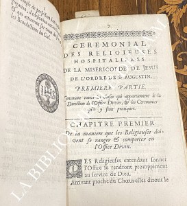 Cérémonial des Religieuses Hospitalières de la Miséricorde de Jésus