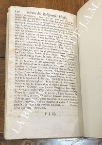 Cérémonial des Religieuses Hospitalières de la Miséricorde de Jésus
