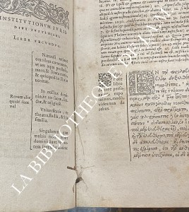 Institutiones Theophilo Antecessore & Promptuarium Iuris Harmeniopolli — édition composite Gothofredus