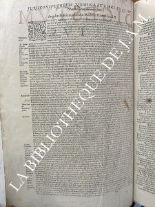 Digestum Vetus Iuris Civilis — Édition de Lyon (1585)